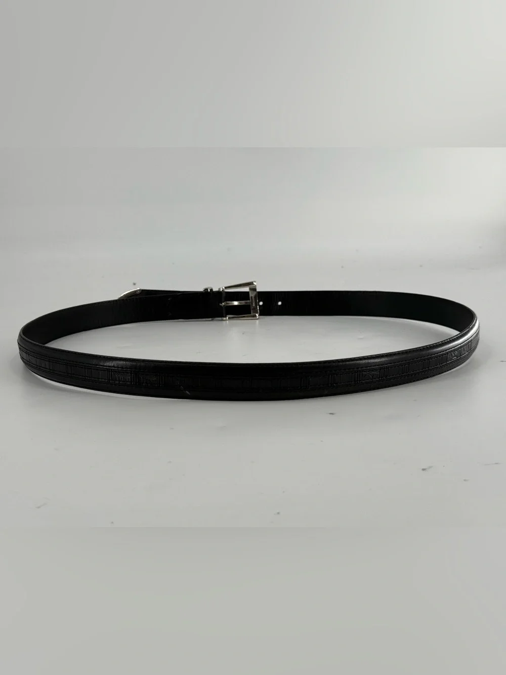 Vintage Black Leather Belt Mens Contemporary Belt 44
